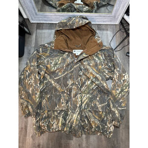 Men's Vintage Columbia Camo Hunting Jacket L Brown Green